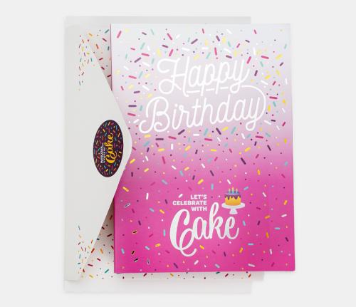 18385400059 Cake Card, Happy B'day Pink-Chocolate