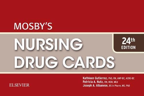 9780323416382 Mosby's Nursing Drug Cards