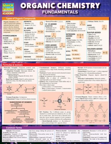 9781423228172 Organic Chemistry Fundamentals Quickstudy (Final Sale)