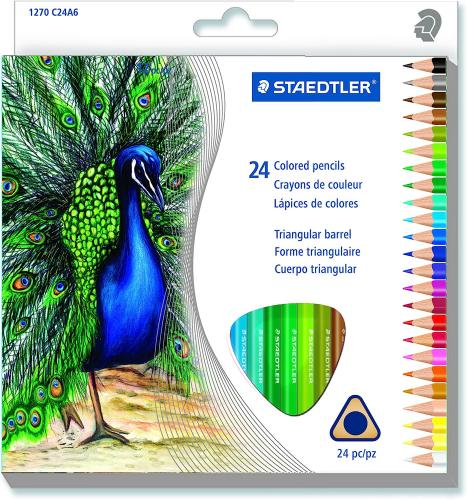 031901950484 Staedtler Triangular Coloured Pencils 24 Set*