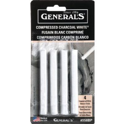 04497495804 General's White Compressed Charcoal Sticks