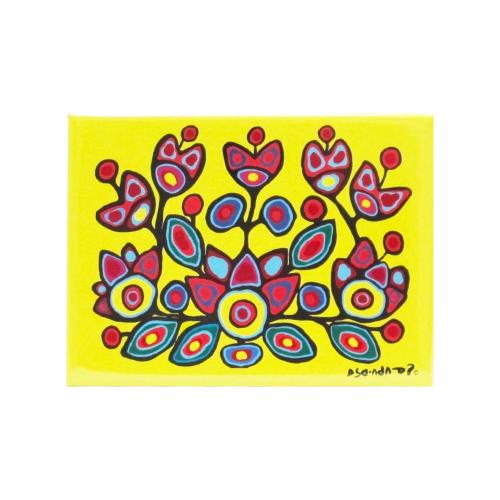 064837076348 Magnet, Floral On Yellow