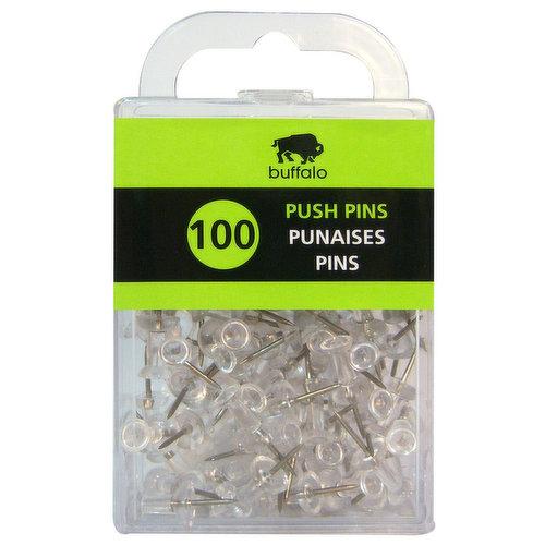 069762000932 Buffalo Clear Plastic Push Pins