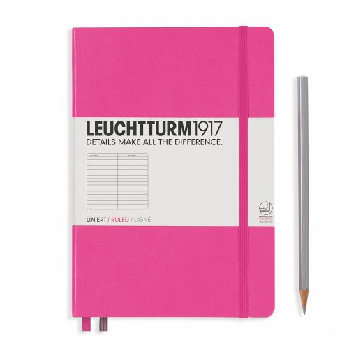 40000220599 Leuchtturm, Ruled Medium Hardcover Pink*
