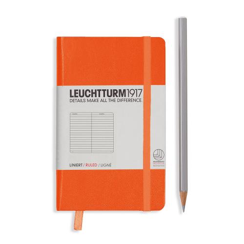 40000220669 Leuchtturm, Ruled Pocket Hardcover Orange*