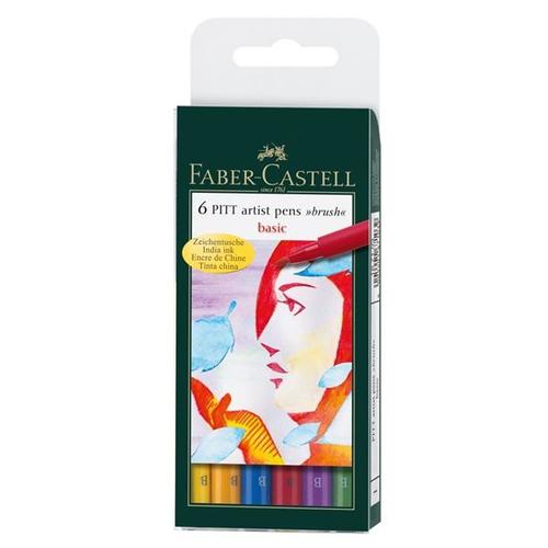 40000221461 Pitt Artist Pen Brush Set Of 6 Basic Colours*