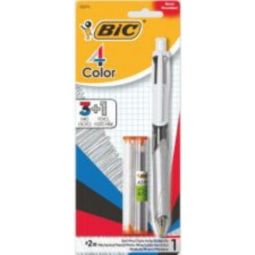 40000227494 Bic 4 Colour 3+1 Retractable Ball Point Pen/Pencil