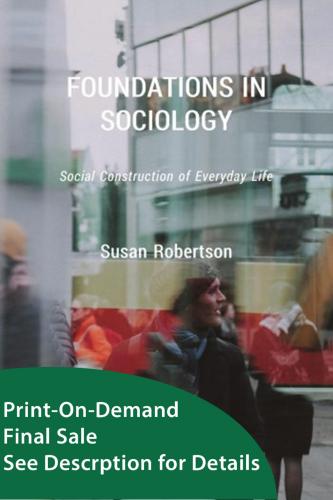 Oer Foundations In Sociology...Print On Demand  (Final Sale)