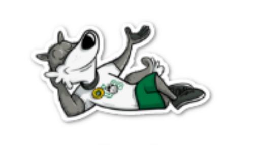 40000228287 Sticker, Howler Laying Down 3" X 1.7"