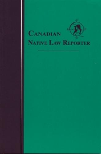 40000228719 Canadian Native Law Reporter (Cnlr) 2018