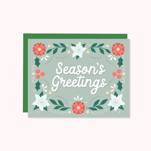 40000237215 Card, Season's Greetings Flower