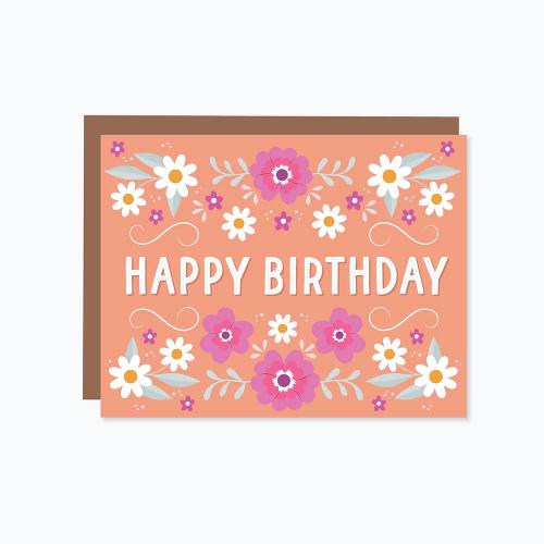40000241974 Card, Daisy Daydreams Coral Happy Birthday