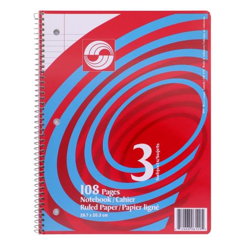 612668061295 Notebook, 3 Subject, 108 Pages