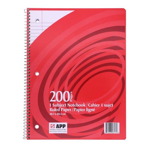 612668061318 Notebook, 1 Subject, 200 Pages