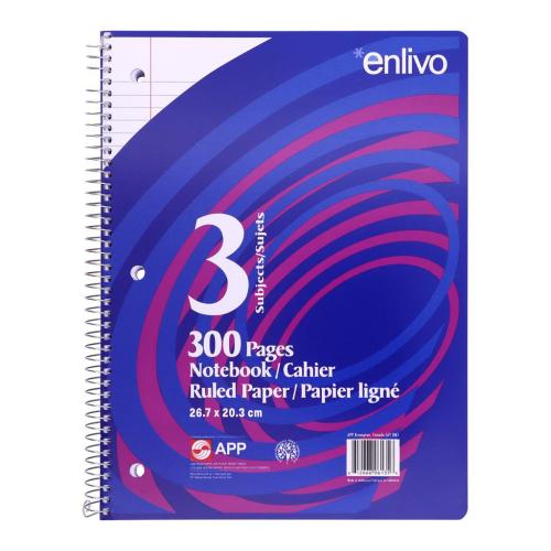 612668061356 Notebook, 3 Subject, 300 Pages
