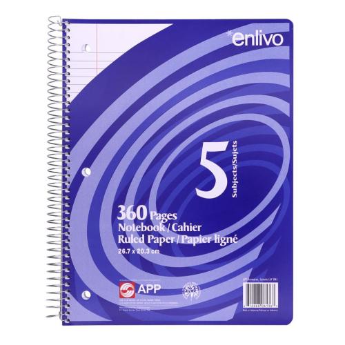 612668061363 Notebook, 5 Subject, 360 Pages