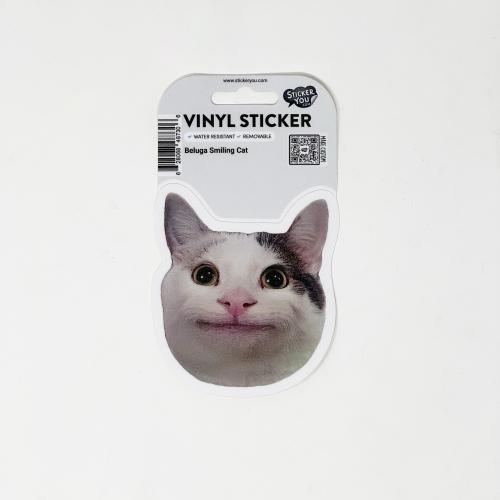 62806848730 Sticker, Beluga Smiling Cat