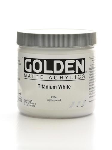 73879713806 Golden 16oz Acrylic Paint Titanium White*
