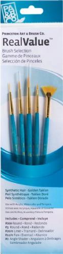 757063918796 5 Brush Golden Taklon Brush Set