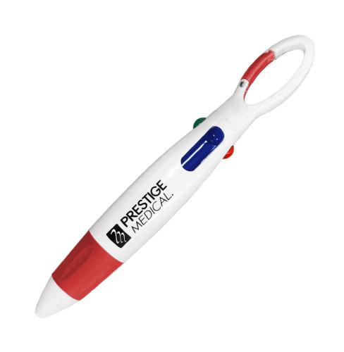 786511410995 Prestige Medical 4 Color Carabiner Pen