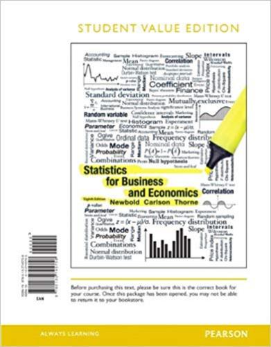Statistics For Business & Economics Looseleaf Edition