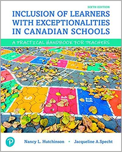 9780134772059 Inclusion Of Learners With Exceptionalities In Cdn Schools