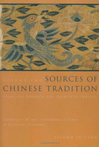 9780231112710 Sources Of Chinese Tradition Volume 2: From 1600 Through...