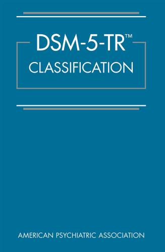 9780890425831 Dsm-5-Tr Classification