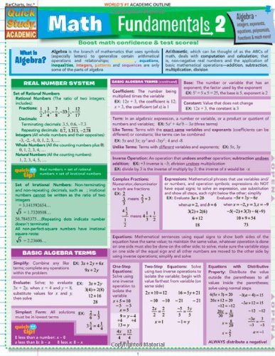 9781423204251 Math Fundamentals 2 Quickstudy (Final Sale)