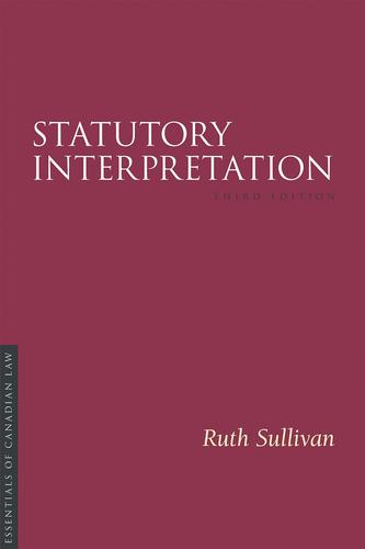 9781552214329 Statutory Interpretation