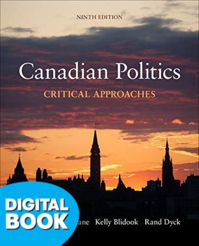 9781774122938 Canadian Politics: Critical Approaches Etext