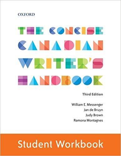 9780199021147 Concise Canadian Writer's Handbook: Student Workbook